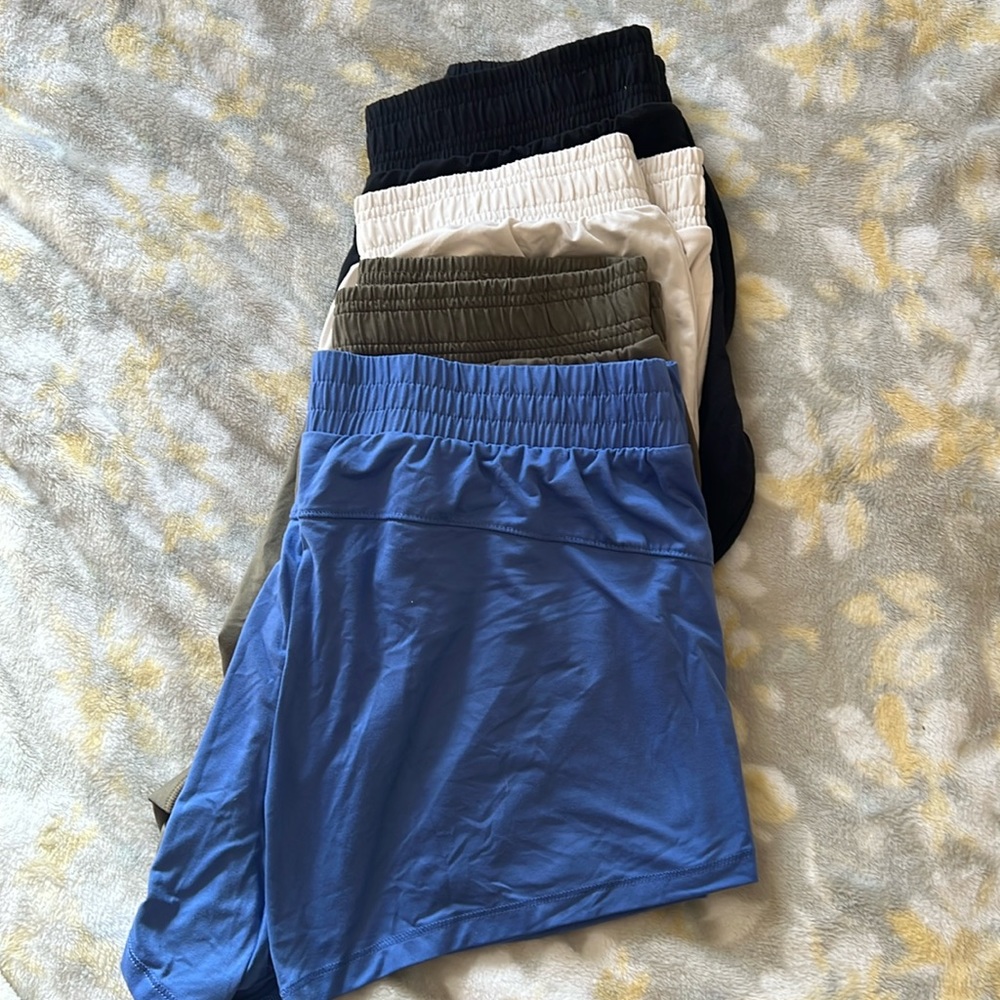 Bundle of four pairs of workout shorts